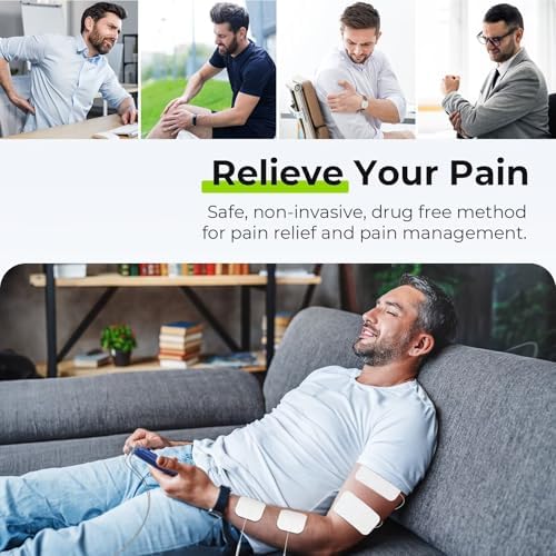 AUVON 3-in-1 TENS Unit Muscle Stimulator, 40 Levels for Gradual Pain Relief