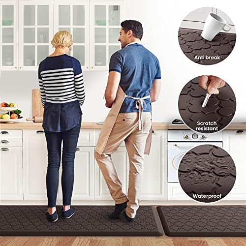 Kitchen Mat 2 PCS Cushioned Anti-Fatigue Floor Mat Standing Mat for Kitchen