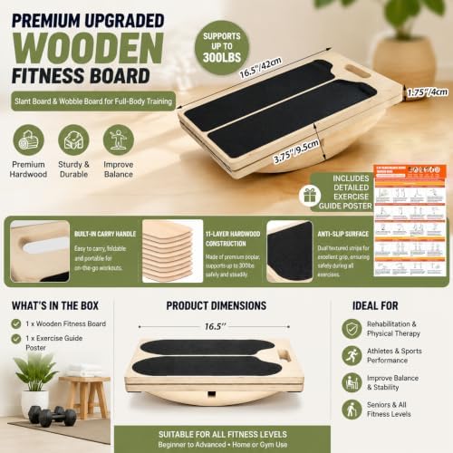 3-in-1 Slant Board Calf Stretch Balance Board
