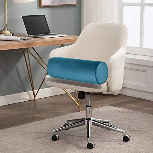 Tinbolunce Memory Foam Roll Pillow for Knee/Leg/Neck - Full Moon Bolster/Round Cylinder Pillow for Sleeping on Side or Back - Removable Cooling Cover Length 18" x 6" Diameter (Lake Blue)