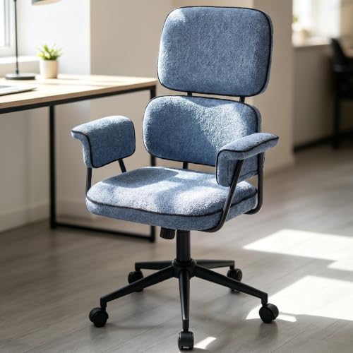 Ergonomic Office Chair, Mid Century Modern Desk Chair, Vintage Blue