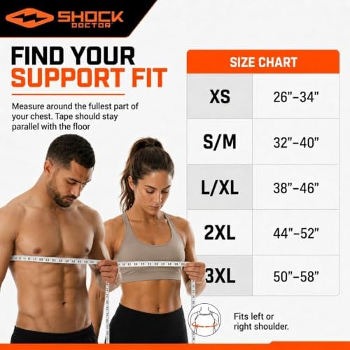 Shock Doctor Rotator Cuff Shoulder Brace for Men, Shoulder Brace for Women
