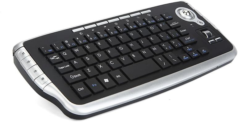 Mini Ergonomic Keyboard Trackball Air Mouse Scroll Wheel Function 2.4G Wireless Keyboard with trackball Mouse Keyboartd Combo for Lapotp PC TV Remote Controller HTPC (Silver)