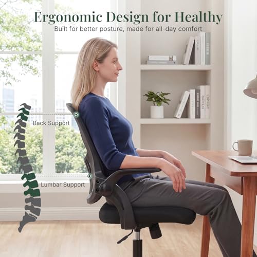 Home Office Desk Chair with Flip-up Armrest, Computer Chair