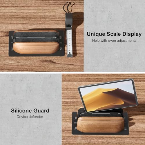 UPERGO Vertical Laptop Stand, Dual Slot Wood Holder for Desk