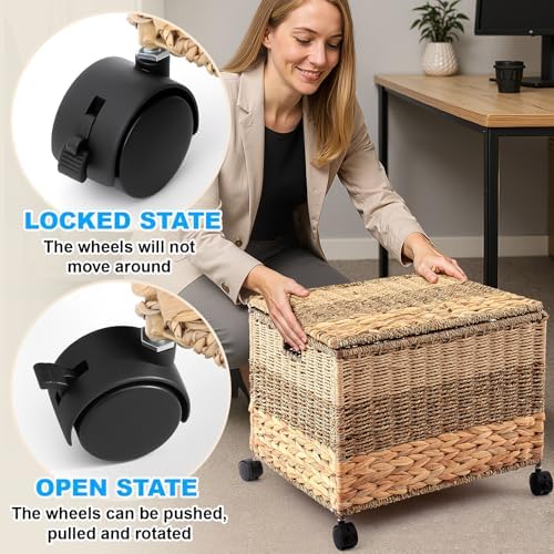 Cinnvoice Decorative Rolling File Cabinet, Tricolor, Letter & Legal Size