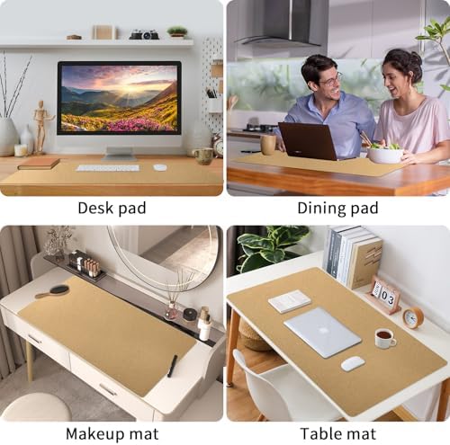 Bloss Gold Desk Mat, PU Large Mouse Pad for Desk, Desk Matt for Desktop, Desk Pad Mat Waterproof, Computer Mat for Office/Home/Decor/Desk Protector(31.5 x 15.7 Inches)
