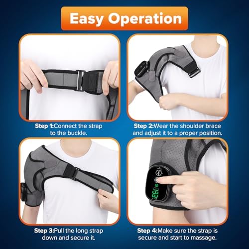 Cordless Shoulder Heating Pad with Massage, Rotator Cuff Shoulder Massager