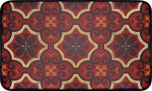 J&V TEXTILES Anti Fatigue Cushioned Comfort Mat, Ergonomically Durable, Supportive, Padded, Thick and Washable, Stain-Resistant, Kitchen, Garage, Office Standing Desk Mats (Marrakesh)