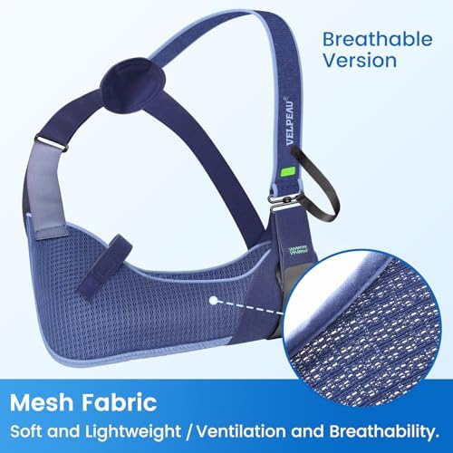 Velpeau Medical Arm Sling Shoulder Immobilizer for Women and Men, Blue M