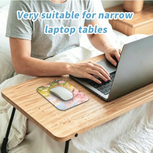 Small Mouse pad, with Edge-Sewn Design, extends Service Life by Twice, occupying the Optimal Size for the Mouse and Wrist Position. (Cherry Blossoms)