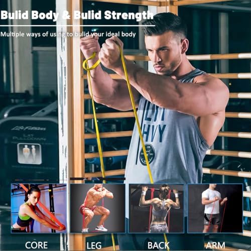 Resistance Bands, Pull Up Assist Bands - Workout Bands, Eexercise Bands, Long Resistance Bands Set for Working Out, Fitness, Training, Physical Therapy for Men Women