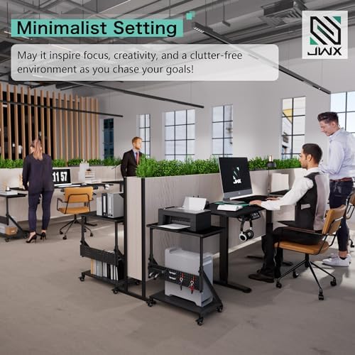 JWX 63-Inch Dual Motor L-Shaped Electric Standing Desk, Black