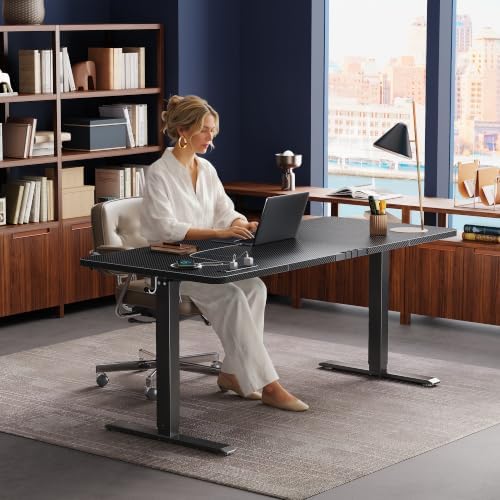 Huuger 63 X 24 Inch Electric Standing Desk with Power Outlets