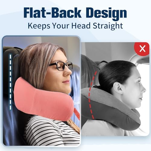 Cirorld Neck Pillow for Traveling, Travel Pillows for Airplanes Red