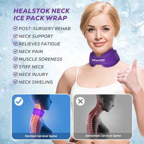 Neck Ice Pack Wrap, Reusable Cold/Hot Gel for Neck Pain, Purple