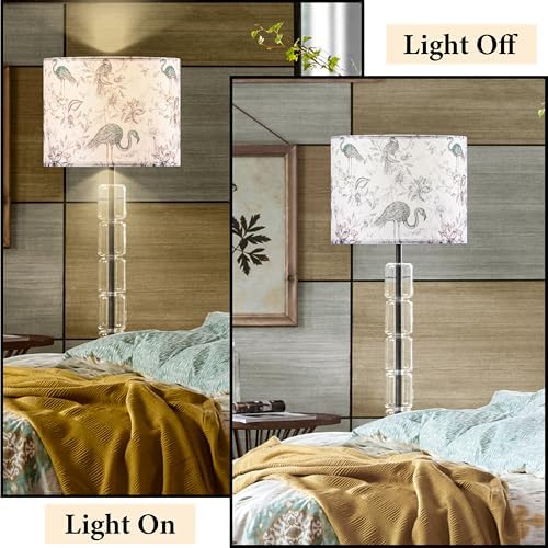 GO&SO Lamp Shades Set of 2,16" D x 10" H,Blue Flamingo,Large Drum