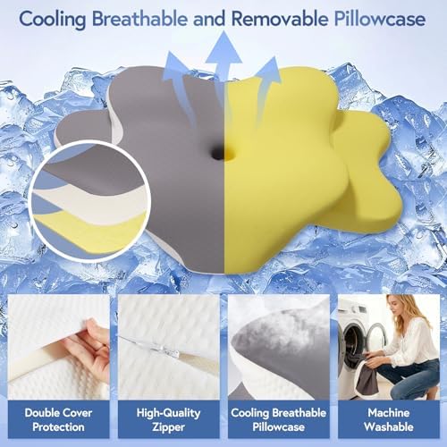 Ergonomic Cervical Memory Foam Pillow for Sleep Apnea Neck Support