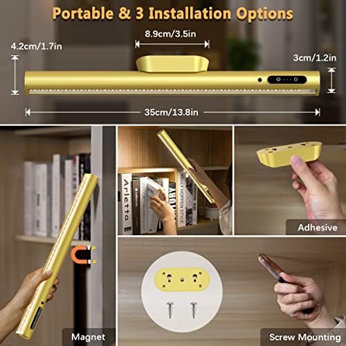 Hapfish Battery Powered Operated Wall Strip Lights, Magnetic LED Light Bar