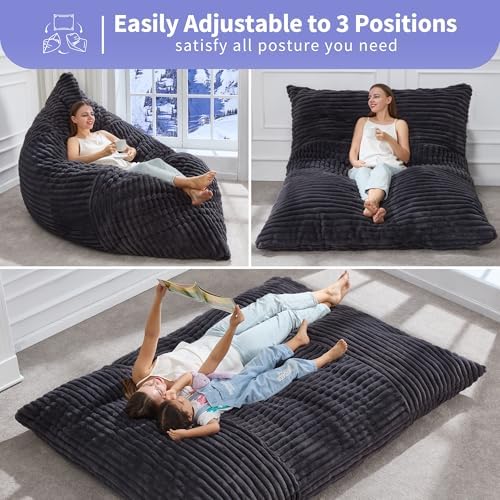 Hobestluk Adult Bean Bag Chair 3 in 1 Convertible Large Bean Bag Sofa