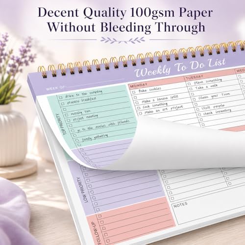 TREES Weekly To-Do List Notepad, 52-Week Desk Planner Organizer, 8.5" x 11"