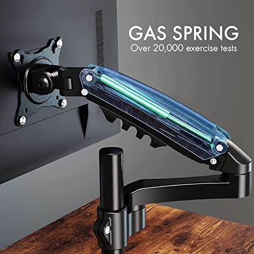 Dual Spring LCD Monitor Arms with USB and Multimedia Ports for: Dell S3221QS 32 Inch Curved 4K UHD, VA Ultra-Thin Bezel Monitor