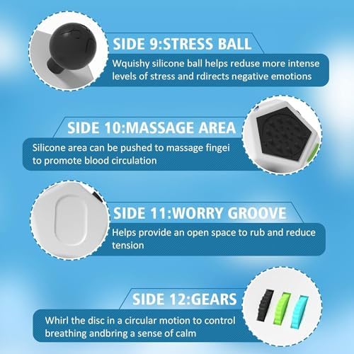 Fidget Dodecagon,12 Sided Fidget Toys Cube for Kids and Adults(A2 White)