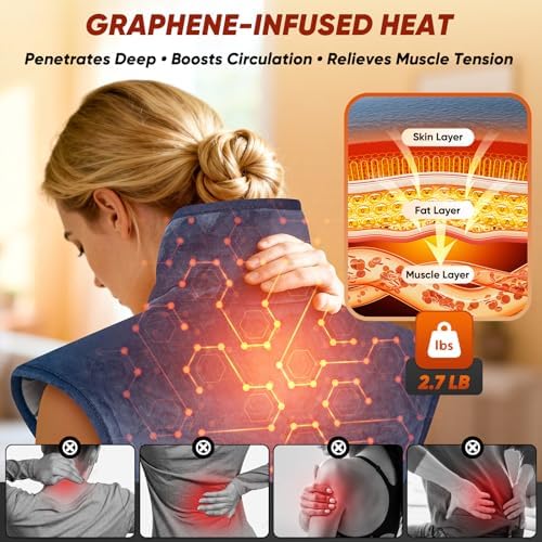 Graphene Heating Pad for Shoulder and Back, 35"x24" XL Full Body Pad