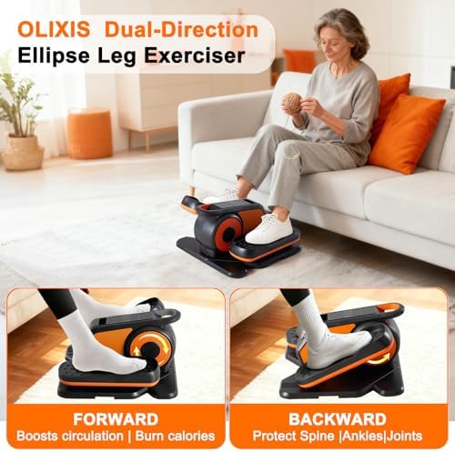 DUMOS Quiet Under-Desk Elliptical Machine, Compact Mini Pedal Exerciser with Adjustable Speed, LED Display, Portable Fitness Solution for Home or Office Workouts