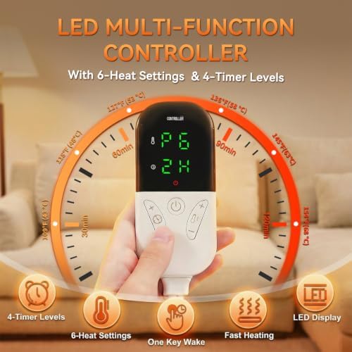 Focbeo King Size Heating Pad for Back 32"x24" Extra Large Heat Pad