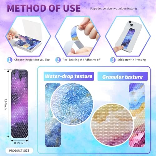 48 Pieces Unique Sensory Stickers for Anxiety Relief Items - Sensory Strips with Storage Box - 2 Textured Surface Fidget Strips for Office & Classroom Desk - Relieve Adult & Teen Stress (Sky)