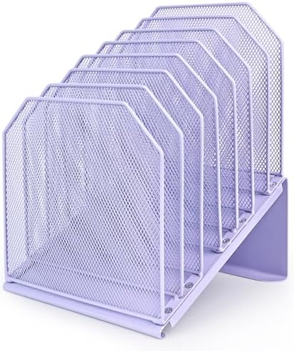 SUMMORO Inclined File Organizer for Desk, 7-Section Vertical File Holder