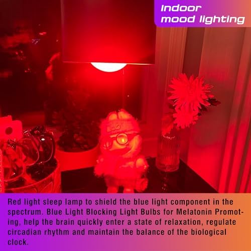 Amber Light Bulb 1800k and 625nm Red Light Bulbs, 1pcs amber+1pcs Red, 3W