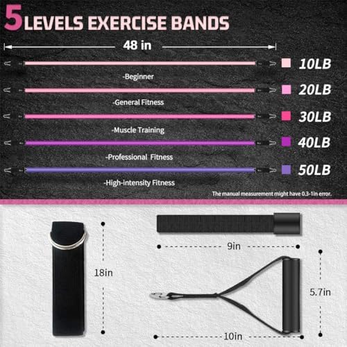 VEICK Resistance Bands with Handles, Exercise Tube Bands Set for Workouts