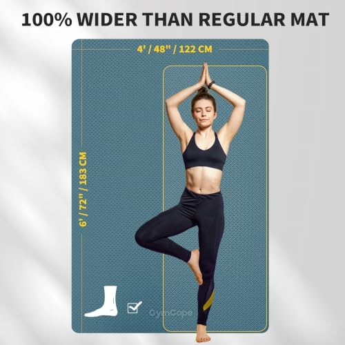 Extra Large Yoga Mat – 72"x48" or 78"x57", 1/4"–1/2" Thick Mat for Women & Men, TPE Non-Slip Pilates Mat for Home Gym, Yoga, Stretching, Meditation