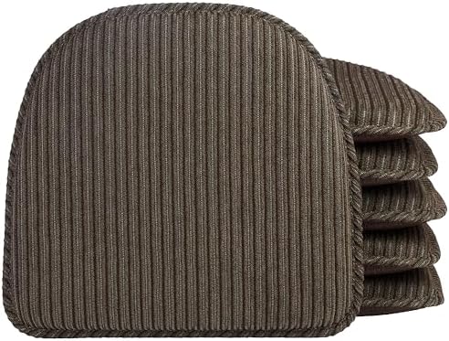 Klear Vu Raindrop The Gripper Non Slip Chair Cushions, Soft & Comfortable Seat Pad, Sitting Pillow for Kitchen, Dining or Office, 6 Count (Pack of 1), 06 Taupe