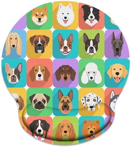 Britimes Ergonomic Mouse Pad with Wrist Support, Cute Dog