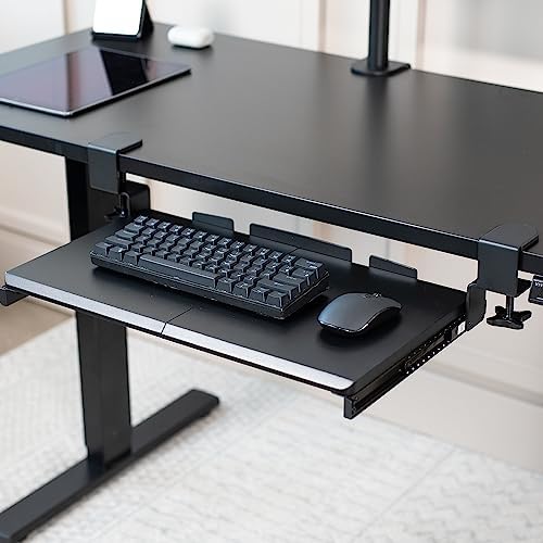 VIVO Black Clamp-on 20 x 11 in Keyboard Tray, MOUNT-KB05ES
