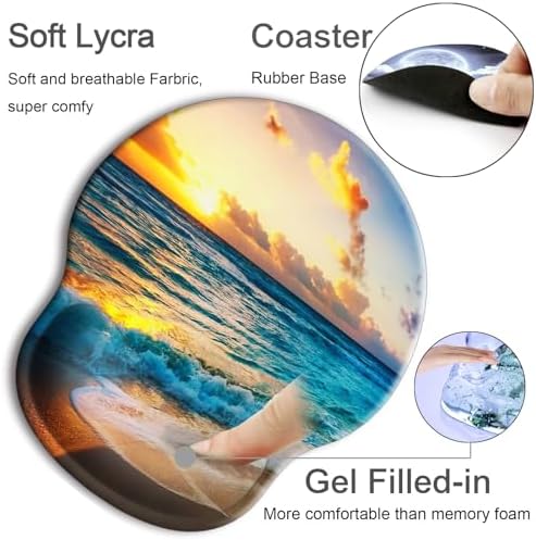 Ergonomic Mouse Pad with Wrist Rest Support,Gel Mouse Pads for Desk