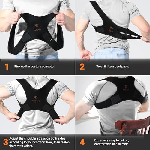 Premium Upper Back Brace for Men & Upper Back Brace for Women, Adjustable Posture Corrector, Upgraded Version, Back Brace for Alignment (L-XXL)