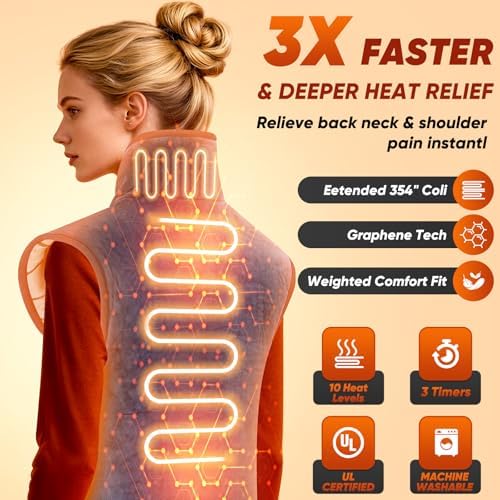 Graphene Heating Pad for Shoulder and Back, 35"x24" XL Full Body Pad