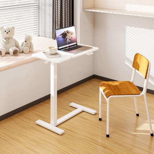 DUMOS Standing Desk with Wheels, Rolling Desk, Laptop Table