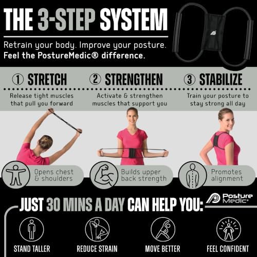 PostureMedic Original Strength Dynamic Posture Corrector for Men & Women – Active Resistance Training System for Back, Neck & Shoulder Pain Relief – Strengthen Muscles & Improve Alignment - XL