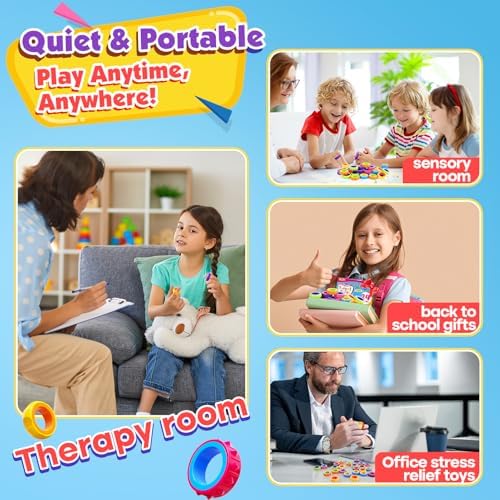 Fidget Toys Kids Sensory Rings: 24 Pack Texture Finger Spinner- Quiet Fidgets for Classroom Prizes - Sensory Toys for Autism Stress Relief - Bulk Party Favors Goodie Bag Stuffers for Kids
