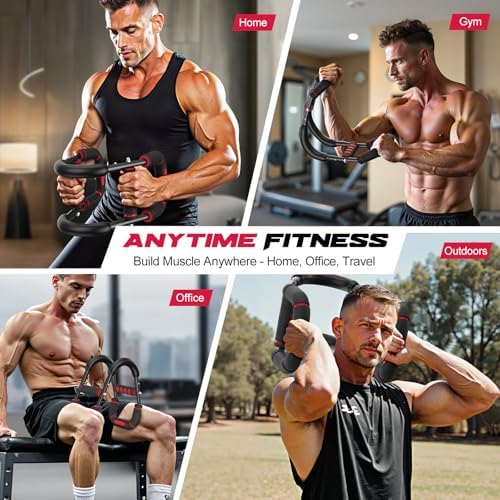 Twister Arm Trainer for Men, Chest Workout Equipment 5-Level Adjustable (40-130lb) with Ergonomic 27° Targets Biceps/Clip/Thigh, Portable Exerciser for Home Gym Travel Fitness