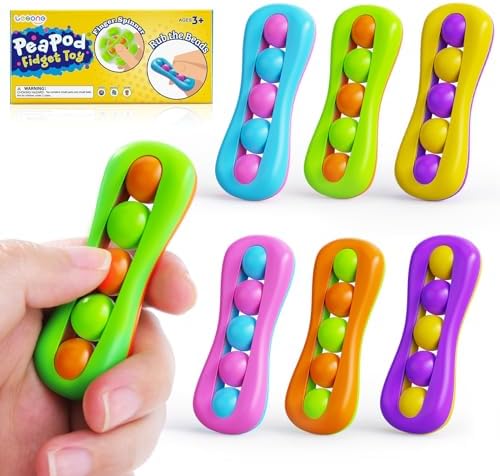 LESONG Fidget Sensory Toys for Kids: 6 Pack Colorful Finger Spinner Toys