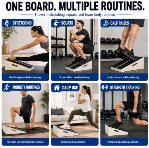 MUCITAGF Wooden Slant Board for Calf Stretching, Calf Stretch Board