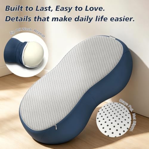 Foot Rest Under Desk, Memory Foam Ergonomic Foot Stool, Navy Blue