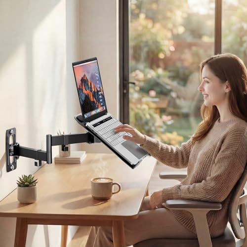 PUTORSEN 2-in-1 Laptop Wall Mount for 10-17" Notebooks & 32" Screens