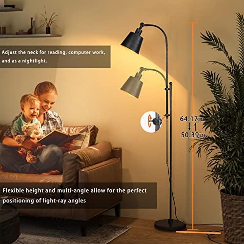 LALISU Industrial Floor Lamps Rustic Farmhouse Floor Lamps for Living Rooms